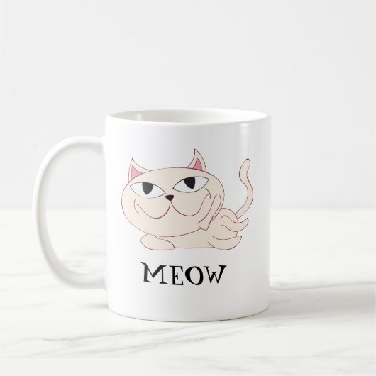 MEOW: Mok van roze kattenkoffie (Links)