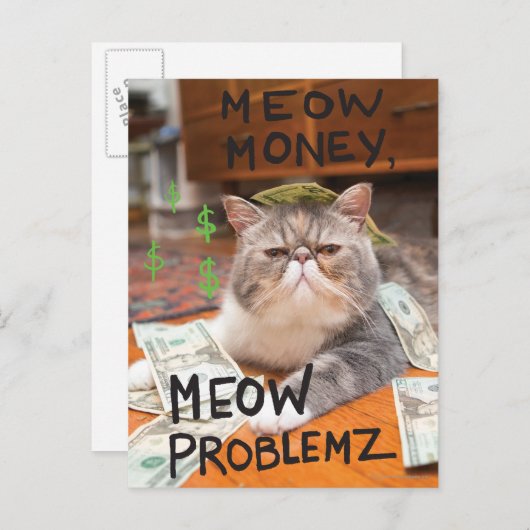 Meow Money, Meow Problemz Briefkaart (Voorkant / Achterkant)