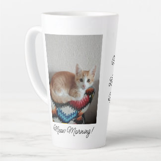 Meow Morgen , foto,tekst, achtertekst, vervangbaar Latte Mok