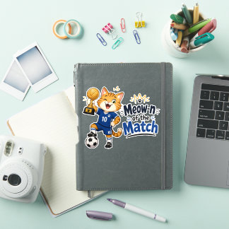 Meow-n van de Wedstrijd Voetbal Kat Sticker