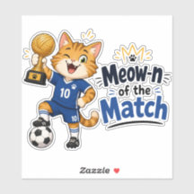 Meow-n van de Wedstrijd Voetbal Kat Sticker