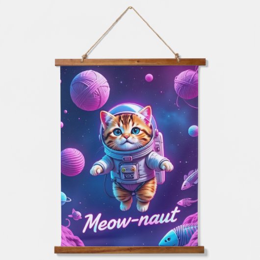 Meow-naut Hangend Wandkleed (Voorkant)