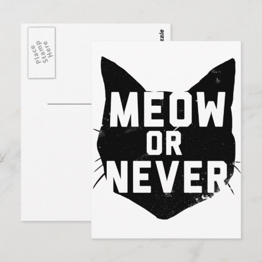 Meow of nooit briefkaart (Voorkant / Achterkant)
