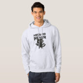 Meow of Nooit – Grappige Zwarte Kat Hoodie (Voorkant volledig)