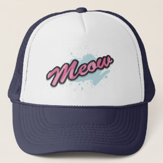 MEOW Paint Splash Kat Liefhebber Typografie Grafis Trucker Pet