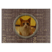 Meow Pattern Brown voegt je eigen kat foto toe Snijplank (Voorkant)