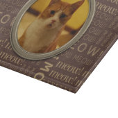 Meow Pattern Brown voegt je eigen kat foto toe Snijplank (Hoek)