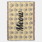 Meow, Paw Prints Deken (Voorkant Verticaal)