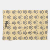 Meow, Paw Prints Theedoek (Horizontaal)