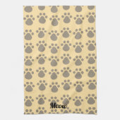 Meow, Paw Prints Theedoek (Verticaal)