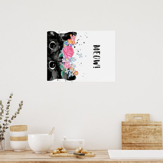 Meow Peking Cat, Kitten Cat Lover Gift Idee Poster (Keuken)