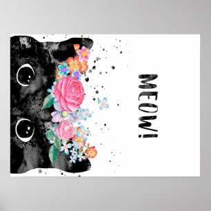 Meow Peking Cat, Kitten Cat Lover Gift Idee Poster