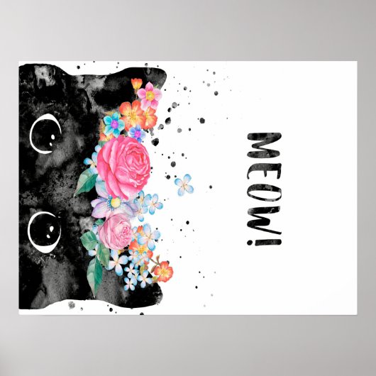 Meow Peking Cat, Kitten Cat Lover Gift Idee Poster (Voorkant)