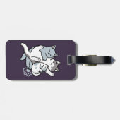 Meow Pounce Snuggle – Schattigee slapende katten Bagagelabel (Achterkant horizontaal)