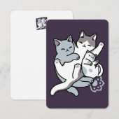 Meow Pounce Snuggle – Schattigee slapende katten Bedankkaart (Voorkant / Achterkant)
