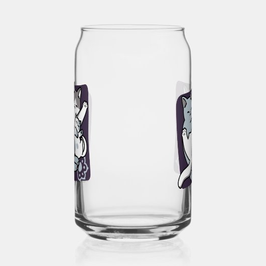 Meow Pounce Snuggle – Schattigee slapende katten Blikvorm Glas (Links)