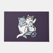 Meow Pounce Snuggle – Schattigee slapende katten Deurmat (Voorkant)