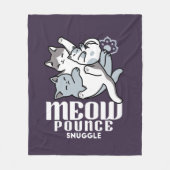 Meow Pounce Snuggle – Schattigee slapende katten Fleece Deken (Voorkant)