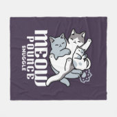 Meow Pounce Snuggle – Schattigee slapende katten Fleece Deken (Voorkant (Horizontaal))