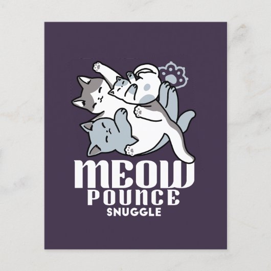Meow Pounce Snuggle – Schattigee slapende katten Flyer (Voorkant)