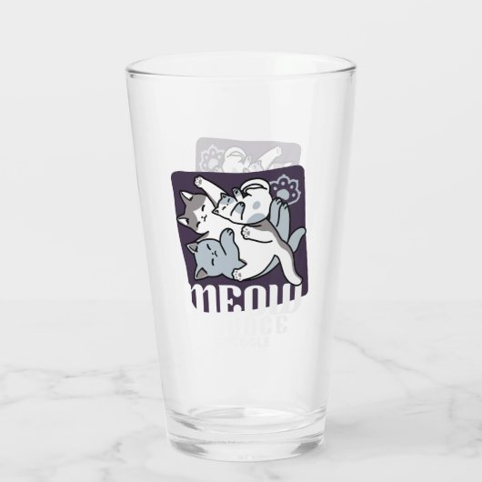 Meow Pounce Snuggle – Schattigee slapende katten Glas (Achterkant)