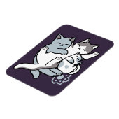 Meow Pounce Snuggle – Schattigee slapende katten Magneet (Linkerzijde)