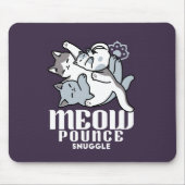 Meow Pounce Snuggle – Schattigee slapende katten Muismat (Voorkant)