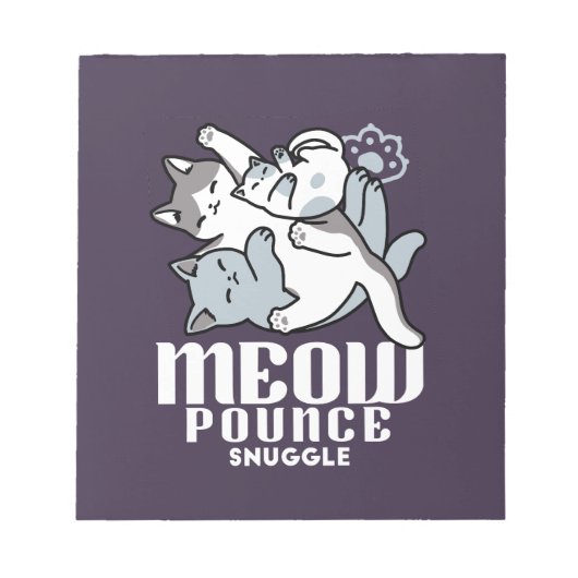 Meow Pounce Snuggle – Schattigee slapende katten Notitieblok (Voorkant)