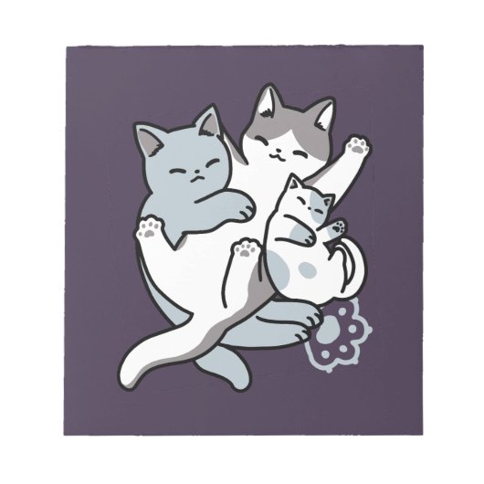 Meow Pounce Snuggle – Schattigee slapende katten Notitieblok (Voorkant)