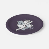 Meow Pounce Snuggle – Schattigee slapende katten Papieren Bordje (Gekanteld)