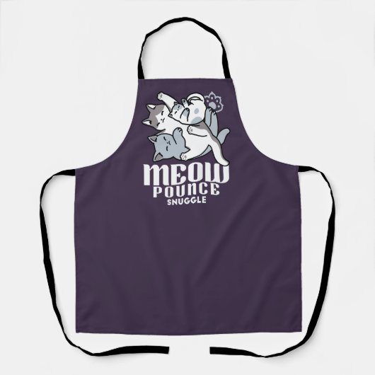 Meow Pounce Snuggle – Schattigee slapende katten Schort (Voorkant)