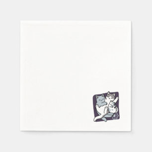 Meow Pounce Snuggle – Schattigee slapende katten Servet