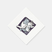 Meow Pounce Snuggle – Schattigee slapende katten Servet (Hoek)