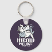 Meow Pounce Snuggle – Schattigee slapende katten Sleutelhanger (Achterkant)