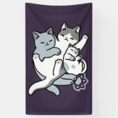Meow Pounce Snuggle – Schattigee slapende katten Spandoek (Verticaal)