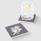 Meow Pounce Snuggle – Schattigee slapende katten Stenen Onderzetter (Zijkant)