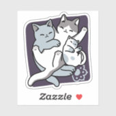 Meow Pounce Snuggle – Schattigee slapende katten Sticker (Vel)