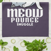 Meow Pounce Snuggle – Schattigee slapende katten Theedoek (Gevouwen)