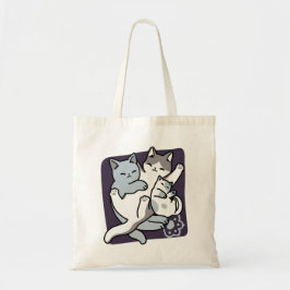 Meow Pounce Snuggle – Schattigee slapende katten Tote Bag