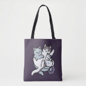 Meow Pounce Snuggle – Schattigee slapende katten Tote Bag (Voorkant)
