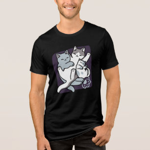 Meow Pounce Snuggle – Schattigee slapende katten Tri-Blend Shirt