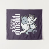 Meow Pounce Snuggle – Schattigee slapende katten Wandkleed (Voorkant (horizontaal))