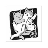 Meow Pounce Snuggle – Schattigee slapende katten Zelfinktende Stempel (Design)