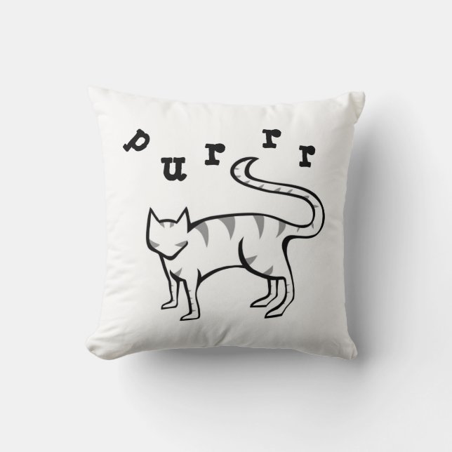 Meow & Purring Kat Pillow Kussen (Voorkant)