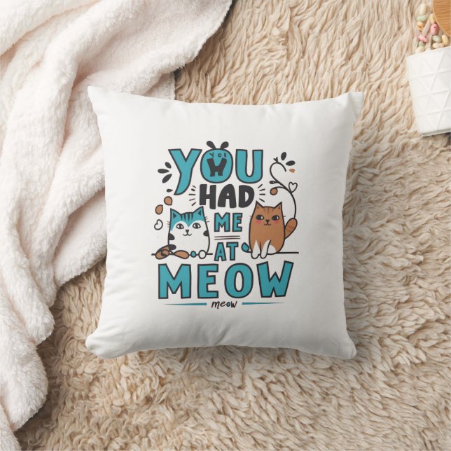 Meow Quote Pillow Kussen (Deken)