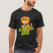 Meow Rdi Gras Mardi Gras Kat Pun Grappig Kitten Be T-shirt (Voorkant)