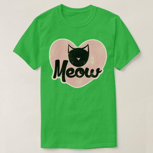 Meow retro cat t-shirt (Design voorkant)