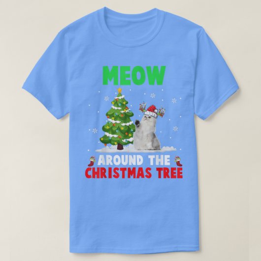 Meow rond kerstboomkerstboomkerstkerstkerstkerstke t-shirt (Design voorkant)
