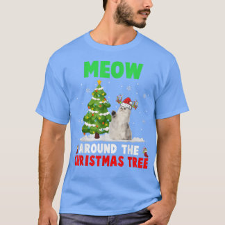 Meow rond kerstboomkerstboomkerstkerstkerstkerstke t-shirt
