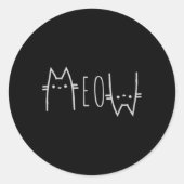 Meow Ronde Sticker (Voorkant)